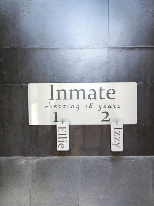 Inmate Serving 18 Years - Funny Kids Room Sign